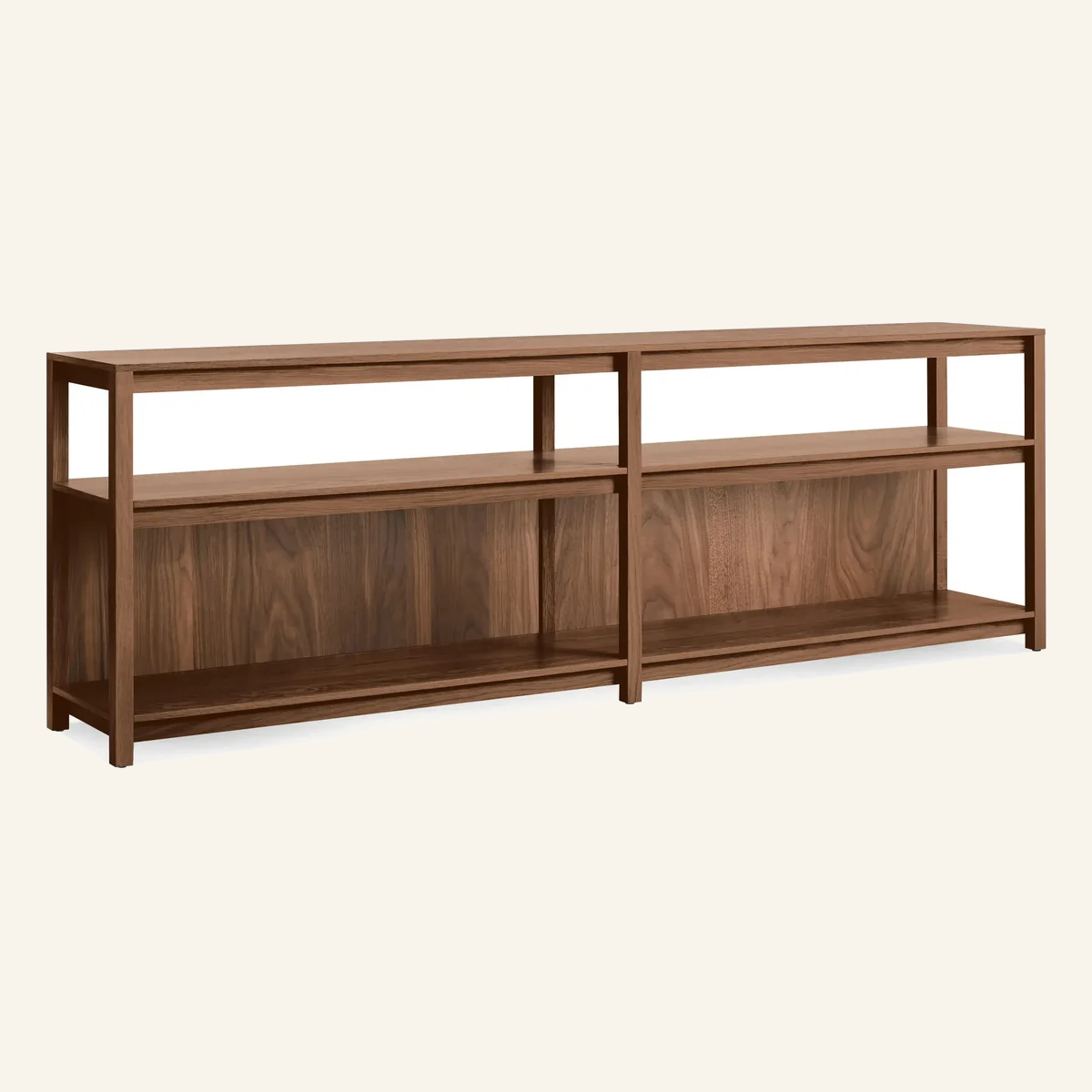 Blu Dot Open Plan Long and Low Bookcase - Walnut