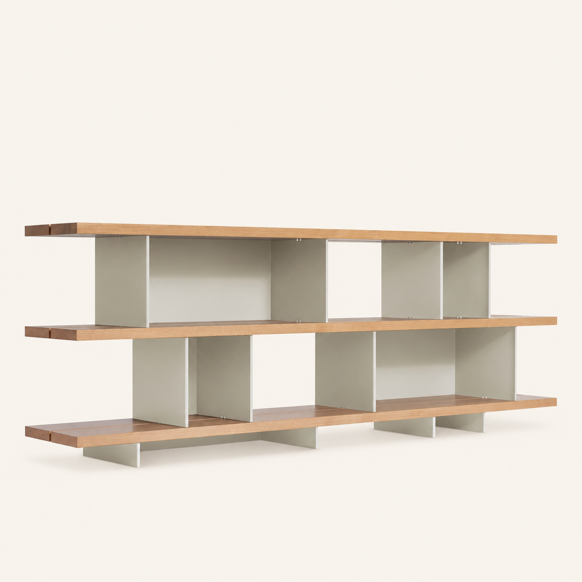 Blu Dot Happy Day Shelving 3 Shelf - White Oak / Putty