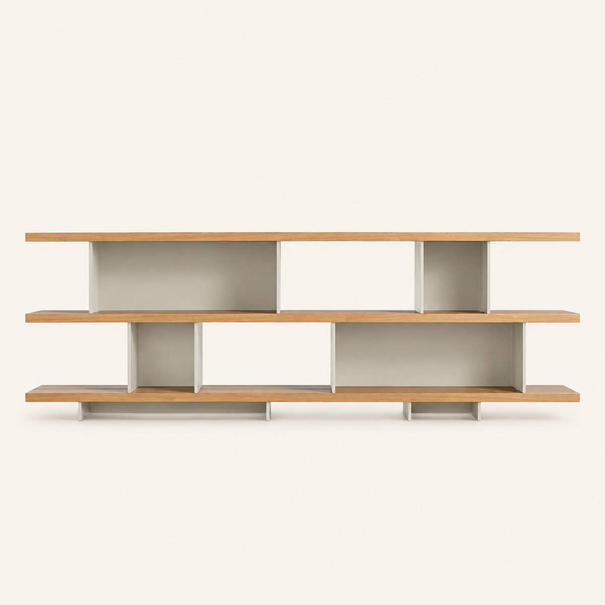 Blu Dot Happy Day Shelving 3 Shelf - White Oak / Putty