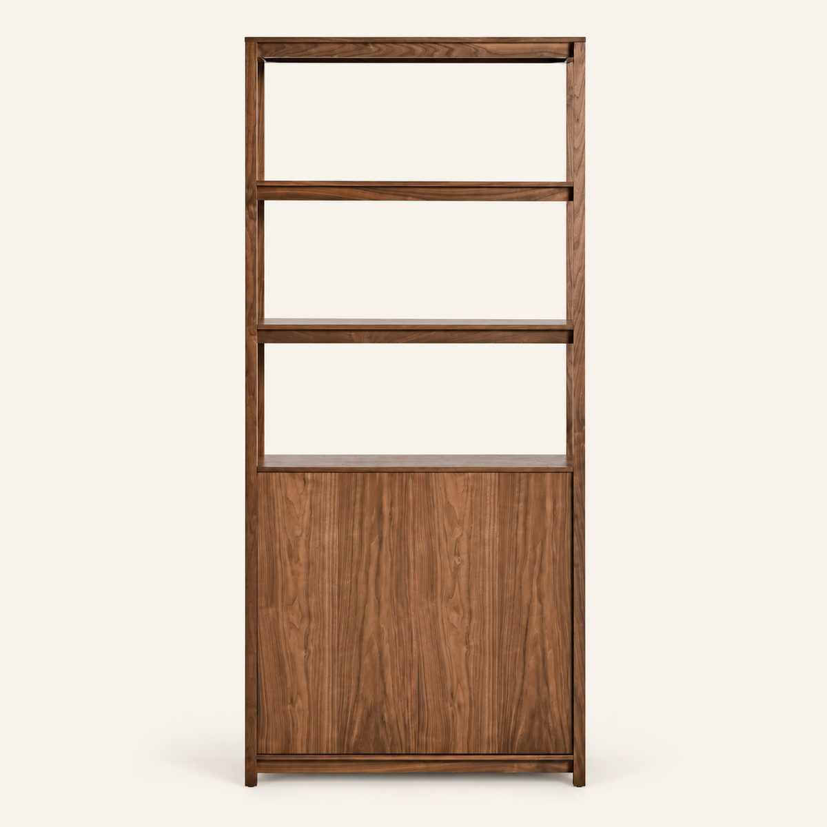 Blu Dot Open Plan Tall Bookcase with Storage - Walnut
