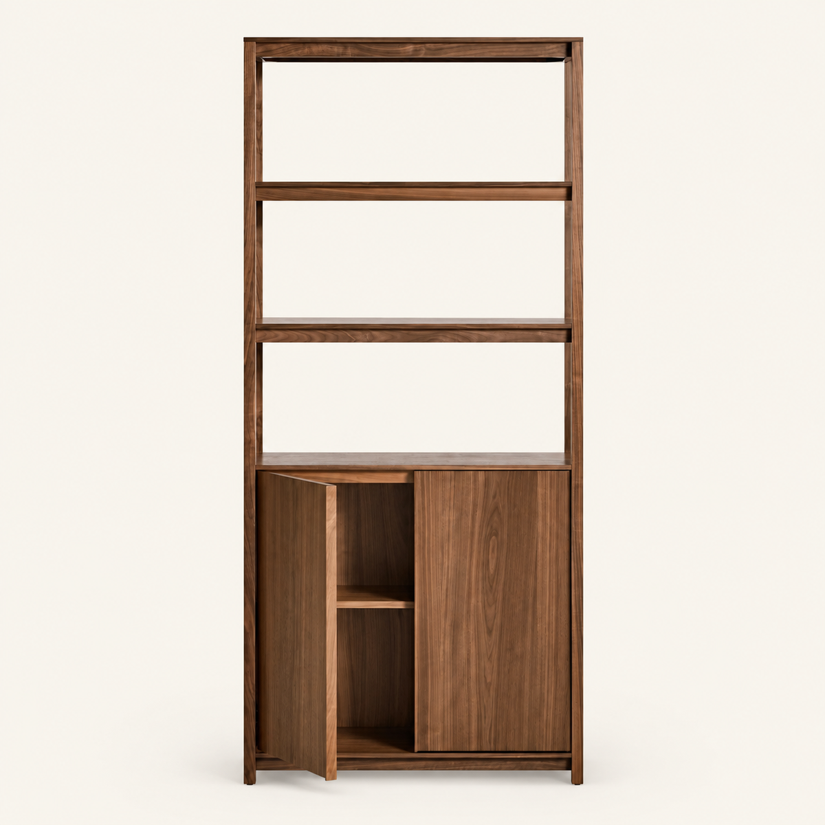 Blu Dot Open Plan Tall Bookcase with Storage - Walnut