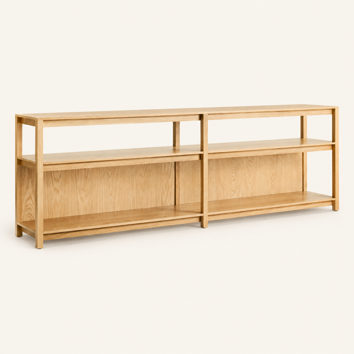 Blu Dot Open Plan Long and Low Bookcase - White Oak
