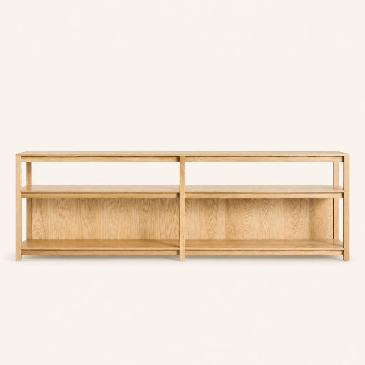 Blu Dot Open Plan Long and Low Bookcase - White Oak