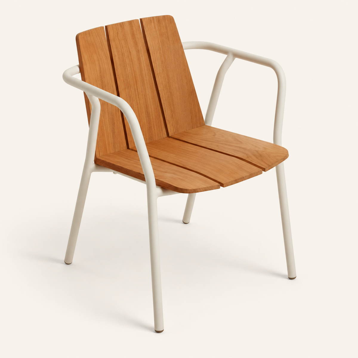 Blu Dot Offline Outdoor Chair – Teak & White