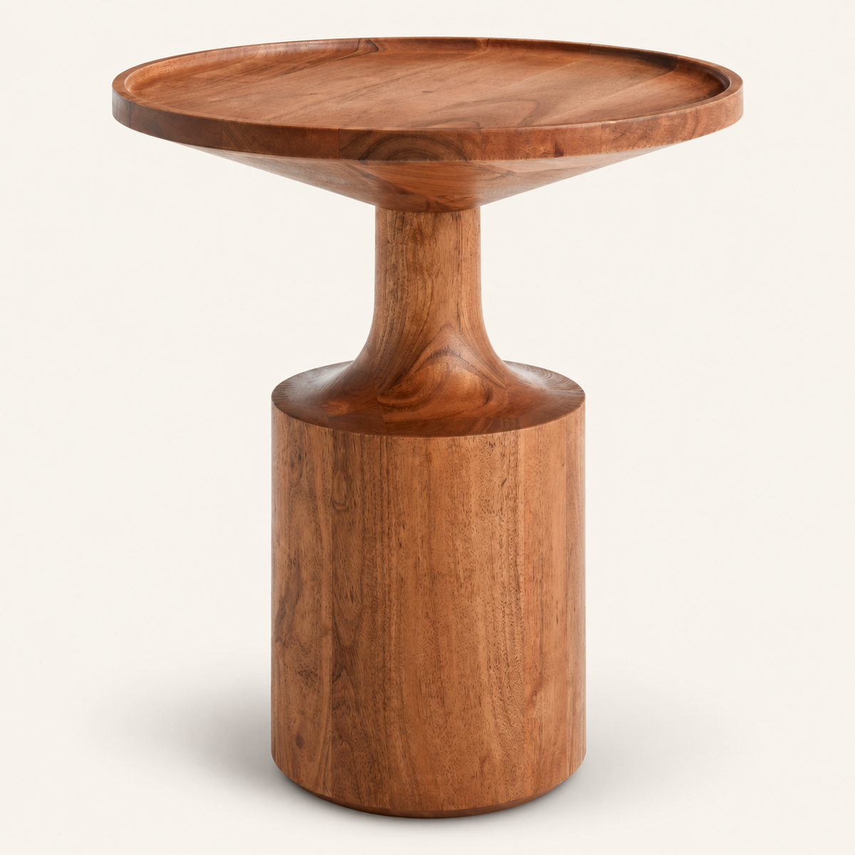 Blu Dot Turn Tall Side Table - Acacia