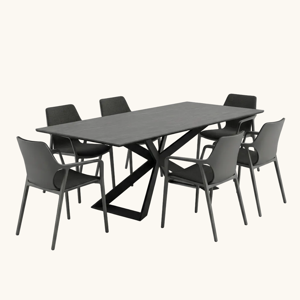 Japanese wooden table with chairs